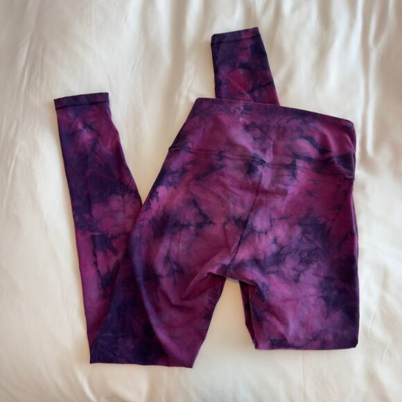Aviator Nation Hand Dyed Hi-Rise Full Length Leggings Tie Dye Crystal Rose XS - Picture 6 of 7